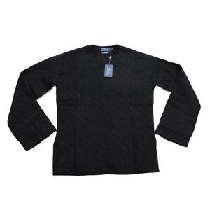 NEW $498 Polo Ralph Lauren Womens Cashmere Sweater! Black  3/4 Sleeve Side Slits